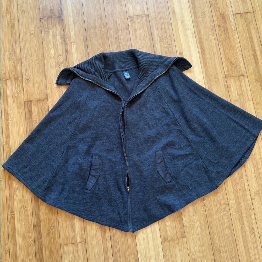 Mixit Gray Knit Full Zip Cape YTK